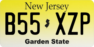 NJ license plate B55XZP