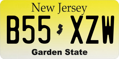 NJ license plate B55XZW