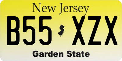 NJ license plate B55XZX