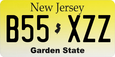NJ license plate B55XZZ