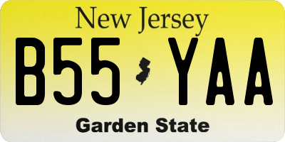 NJ license plate B55YAA