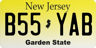 NJ license plate B55YAB