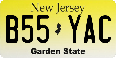 NJ license plate B55YAC