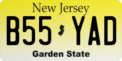 NJ license plate B55YAD