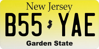 NJ license plate B55YAE