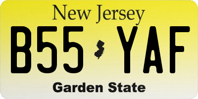 NJ license plate B55YAF