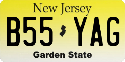 NJ license plate B55YAG