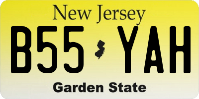NJ license plate B55YAH