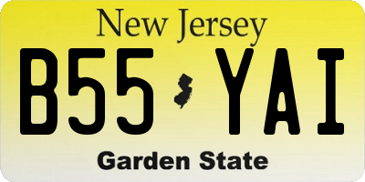 NJ license plate B55YAI