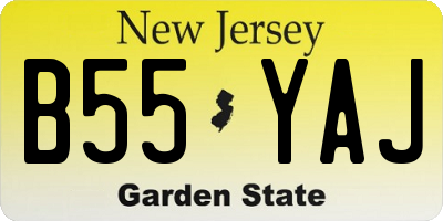 NJ license plate B55YAJ