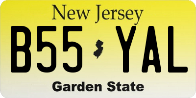 NJ license plate B55YAL