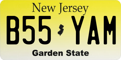 NJ license plate B55YAM