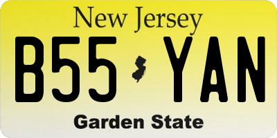NJ license plate B55YAN