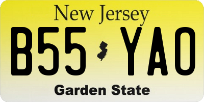 NJ license plate B55YAO