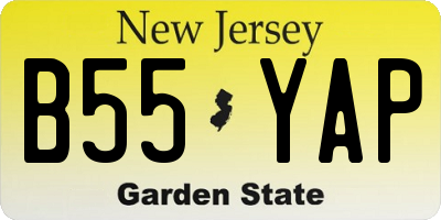 NJ license plate B55YAP