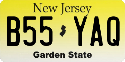 NJ license plate B55YAQ