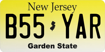 NJ license plate B55YAR