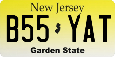 NJ license plate B55YAT