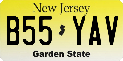 NJ license plate B55YAV