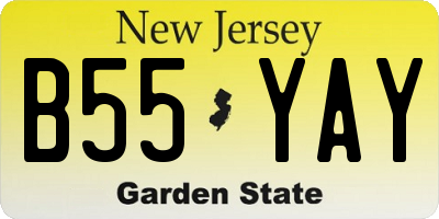 NJ license plate B55YAY