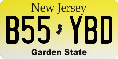 NJ license plate B55YBD