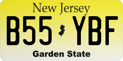 NJ license plate B55YBF