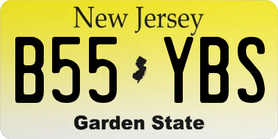NJ license plate B55YBS