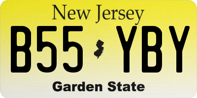 NJ license plate B55YBY