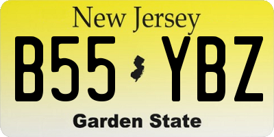 NJ license plate B55YBZ