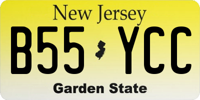 NJ license plate B55YCC
