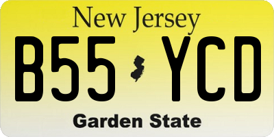 NJ license plate B55YCD