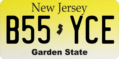NJ license plate B55YCE