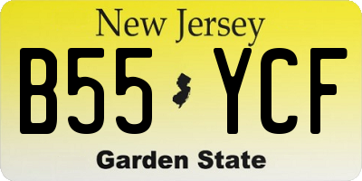 NJ license plate B55YCF