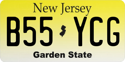NJ license plate B55YCG