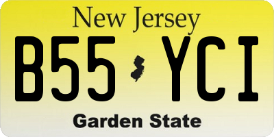 NJ license plate B55YCI