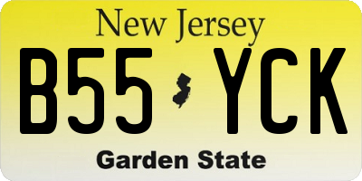 NJ license plate B55YCK