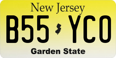 NJ license plate B55YCO