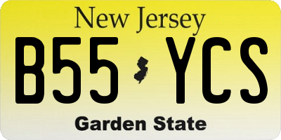 NJ license plate B55YCS