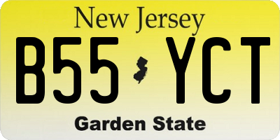 NJ license plate B55YCT