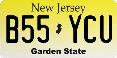 NJ license plate B55YCU