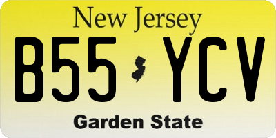 NJ license plate B55YCV