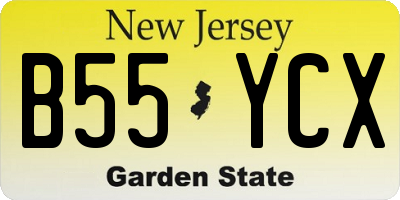 NJ license plate B55YCX