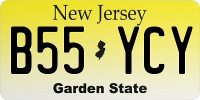 NJ license plate B55YCY