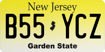 NJ license plate B55YCZ