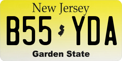 NJ license plate B55YDA