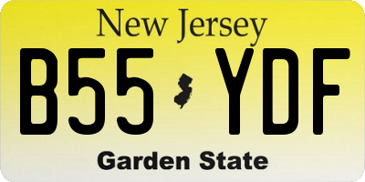 NJ license plate B55YDF