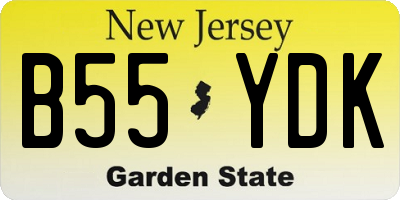 NJ license plate B55YDK