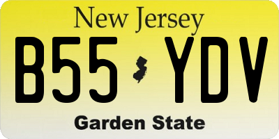 NJ license plate B55YDV