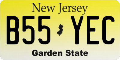 NJ license plate B55YEC