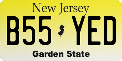 NJ license plate B55YED